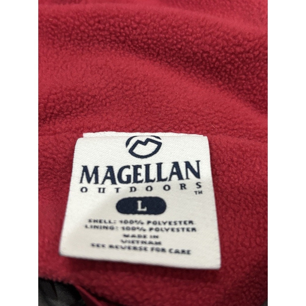 Magellan Outdoors Women's L Hooded Lined Windbreaker Colorblock Jacket Red Gray - Picture 4 of 5